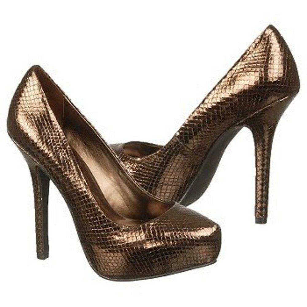 New Fergie Bunny Pumps Bronze Women's Shoes Size 8